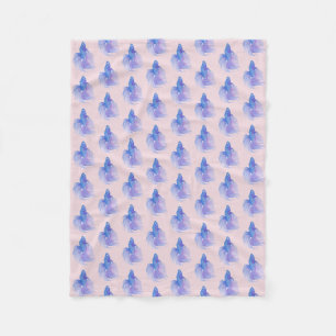 Watercolor Blauwe Kempvis Fleece Deken