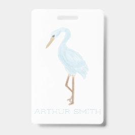 Watercolor Blauwe Kraan Badge
