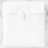Watercolor Blauwe Kraan Ronde Sticker (Tas)