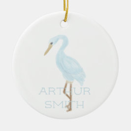 Watercolor Blauwe Kraanvogel Keramisch Ornament