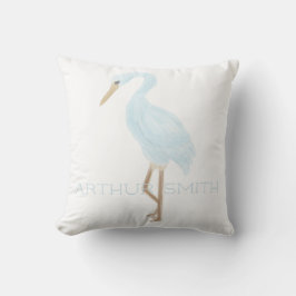 Watercolor Blauwe Kraanvogel Kussen