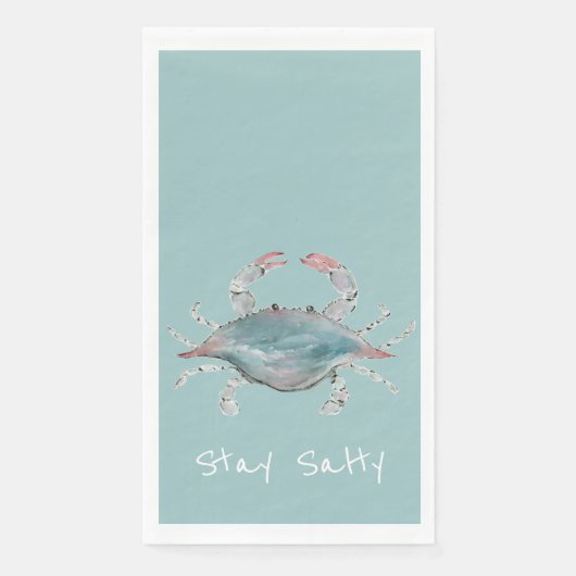 Watercolor Blauwe Krab Servet (Voorkant)