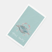 Watercolor Blauwe Krab Servet (Hoek)