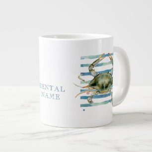 WATERCOLOR BLAUWE KRAB VACATIEHUUR GROTE KOFFIEKOP