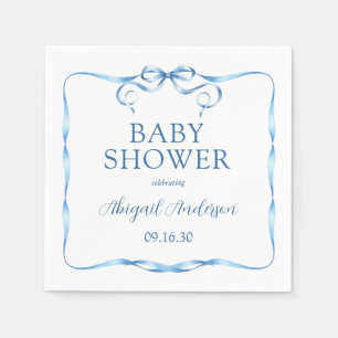 Watercolor Blauwe Lint Baby Shower Servet