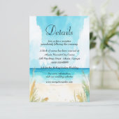 Watercolor Blauwe Oceaan Strand Bruiloft Details K (Staand voorkant)