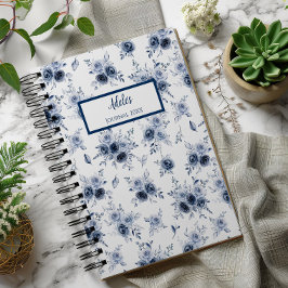 Watercolor Blauwe Roos Persoonlijk Notitieboek