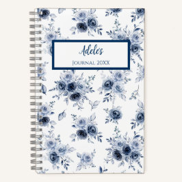 Watercolor Blauwe Roos Persoonlijk Notitieboek