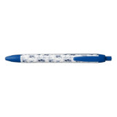 Watercolor Blauwe Rozen Aangepaste Naam Inkt Pen (Achterkant)