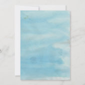 Watercolor Blauwe Sneeuwvlokken Krans Bruiloft I Kaart (Achterkant)