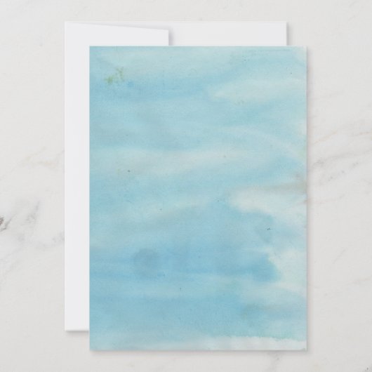 Watercolor Blauwe Sneeuwvlokken Krans Bruiloft I Kaart (Achterkant)