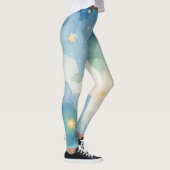 Watercolor Blauwe Sterrenhemel Leggings (Rechts)