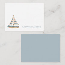 Watercolor Blauwe Streep Zeilboot