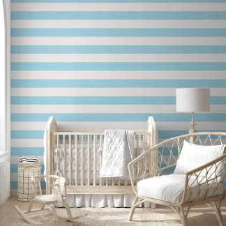 Watercolor Blauwe Strepen | Babykamer Behang