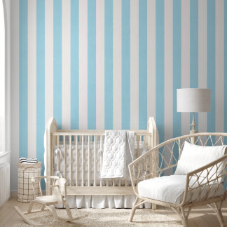 Watercolor Blauwe Strepen | Babykamer Behang