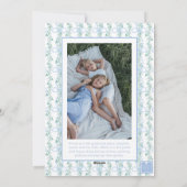 Watercolor Blauwe Strik Guirlande Kerst Foto Feestdagenkaart (Achterkant)