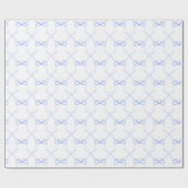 Watercolor Blauwe Strikken Cadeaupapier (Vlak)