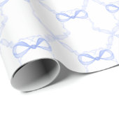 Watercolor Blauwe Strikken Cadeaupapier (Rol Hoek)