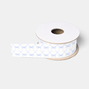 Watercolor Blauwe Strikken Grosgrain Lint