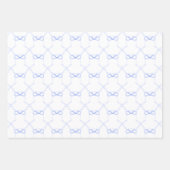 Watercolor Blauwe Strikken Inpakpapier Vel (Voorkant 2)