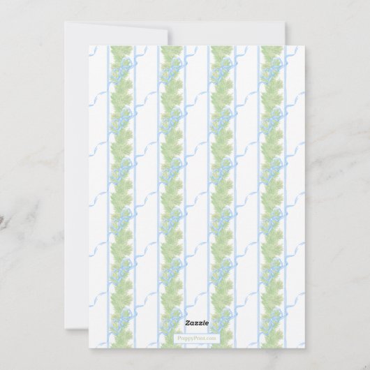 Watercolor Blauwe & Witte Kerstmuts Foto Feestdagenkaart (Achterkant)