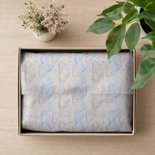 Watercolor Blauwe Wolken Cadeau voor Babyfeestje Tissuepapier