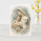 Watercolor  Blessed Virgin Mary Jesus Lamb Kaart (Gele Bloem)