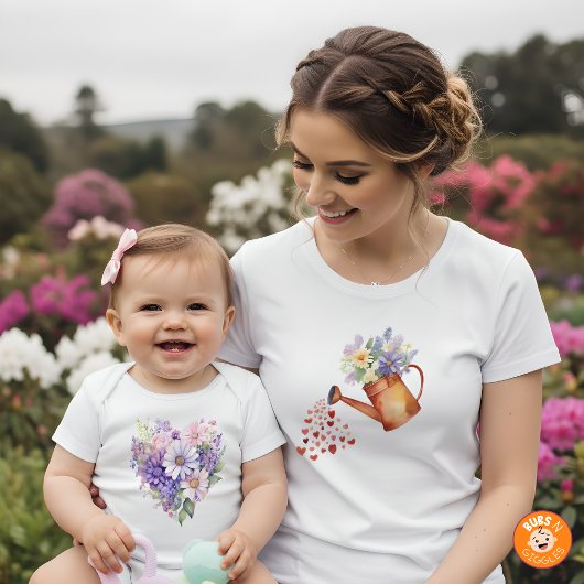 Watercolor Bloeiend Hart Bloem Motief Outfit Romper