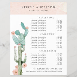 Watercolor Bloeiende Cactus Prijzen & Diensten Flyer