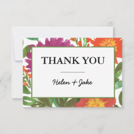 Watercolor Bloem Bedankkaart Kaart