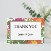 Watercolor Bloem Bedankkaart Kaart (Staand voorkant)