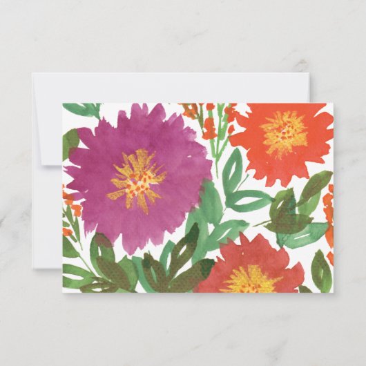 Watercolor Bloem Bedankkaart Kaart (Achterkant)