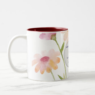 watercolor bloem bewerkbaar tweekleurige koffiemok