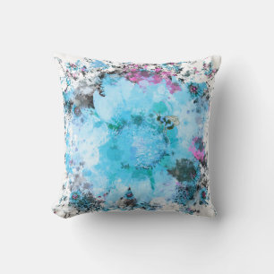 Watercolor Bloem - Blauw Kussen