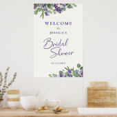 Watercolor Bloem Bruids Bruiloft Welkom Poster (Keuken)