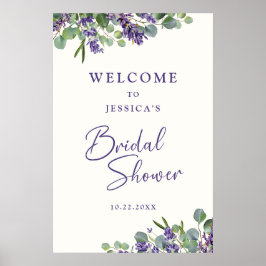 Watercolor Bloem Bruiloft Feest Welkom Poster