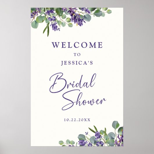 Watercolor Bloem Bruiloft Feest Welkom Poster (Voorkant)