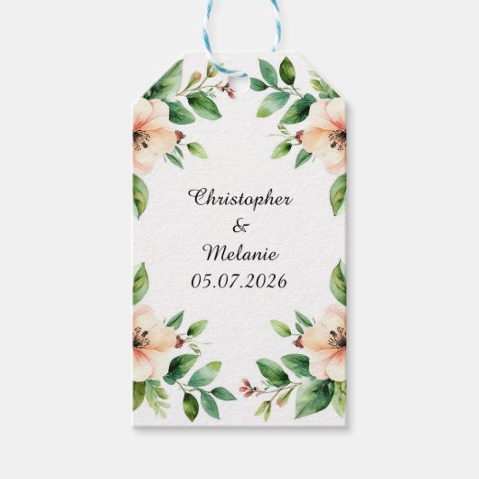 Watercolor Bloem Cadeaubon Accessoires Cadeaulabel (Voorkant)