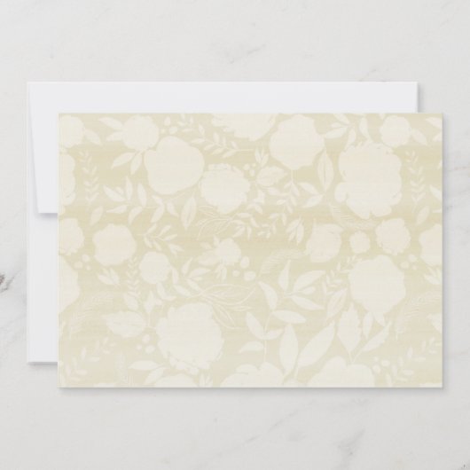 Watercolor Bloem + Gouden Accent Trouw Uitnodiging (Achterkant)