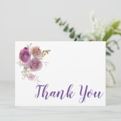 Watercolor bloem Grace Bedankkaart (Staand voorkant)