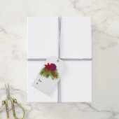 Watercolor Bloem Kerstmis Cadeaulabel (Met Touw)