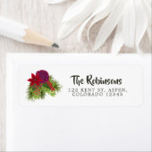 Watercolor Bloem Kerstmis Etiket (Insitu)