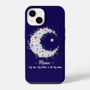 Watercolor Bloem Maans Mama iPhone 14 Hoesje