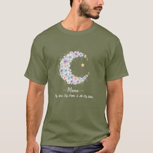 Watercolor Bloem Maans Mama T-shirt (Voorkant)