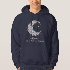 Watercolor Bloem Maans Moeder Hoodie