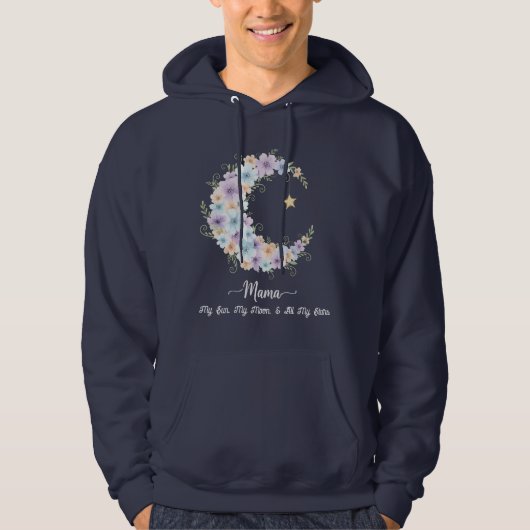 Watercolor Bloem Maans Moeder Hoodie (Voorkant)