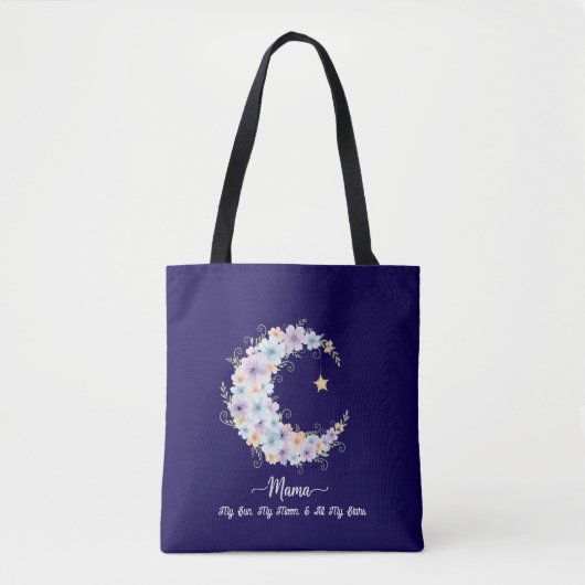 Watercolor Bloem Maans Moeder Tote Bag (Voorkant)