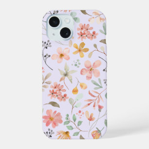 Watercolor Bloem Mobiele Hoes Lavendel iPhone 15 Case