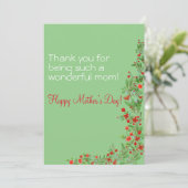 Watercolor bloem moederdag groene vakantiekaart feestdagenkaart (Staand voorkant)