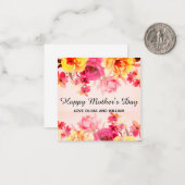 Watercolor Bloem Moederdag  Notitiekaartje (Voorkant / Achterkant in situ)